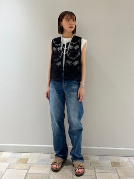 「SHIPS（シップス）のアイテム」を使った、新谷さん（レディース・157cm）の夏コーディネート