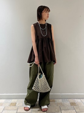 「SHIPS（シップス）のアイテム」を使った、新谷さん（レディース・157cm）の夏コーディネート
