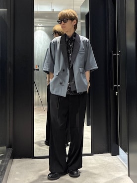 「HARE（ハレ）のアイテム（スラックス）」を使った、てんまさん（メンズ・178cm）の夏コーディネート