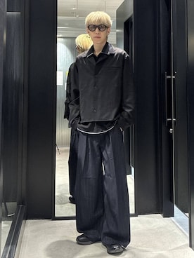 「HARE（ハレ）のアイテム（スラックス）」を使った、てんまさん（メンズ・178cm）の春コーディネート