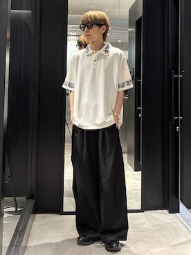 「HARE（ハレ）のアイテム（スラックス）」を使った、てんまさん（メンズ・178cm）の夏コーディネート