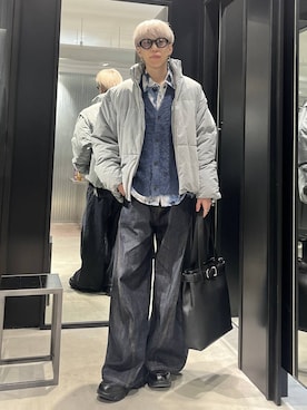 「アイテム（トートバッグ）」を使った、てんまさん（メンズ・178cm・20代）の冬コーディネート