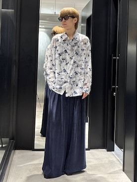 「HARE（ハレ）の【SET UP対応】DABOルーズモダールパンツ(HARE)（スラックス、ブルー系）」を使った、てんまさん（メンズ・178cm）の夏コーディネート