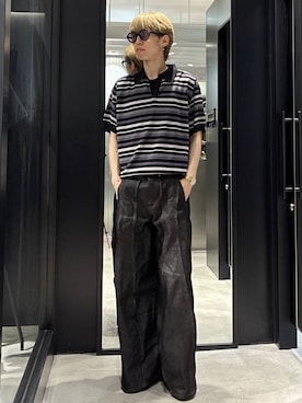 「HARE（ハレ）のハギキリカエデニムパンツ(HARE)（デニムパンツ、ブラック系）」を使った、てんまさん（メンズ・178cm）の夏コーディネート