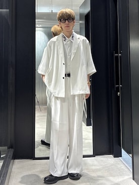 「HARE（ハレ）のアイテム（スラックス）」を使った、てんまさん（メンズ・178cm）の夏コーディネート