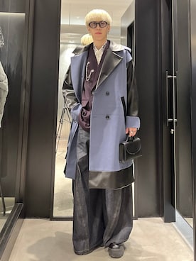 「HARE」｜「アイテム（トレンチコート）」を使った、てんまさん（メンズ・178cm）の冬コーディネート