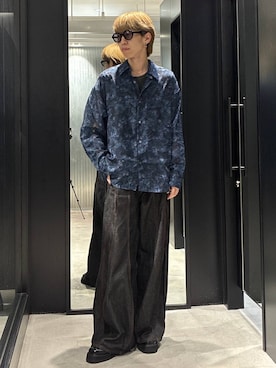 「HARE（ハレ）のハギキリカエデニムパンツ(HARE)（デニムパンツ、ブラック系）」を使った、てんまさん（メンズ・178cm）の夏コーディネート