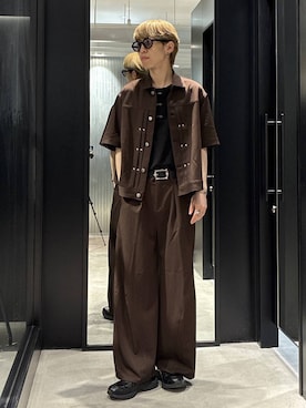 「HARE（ハレ）のアイテム（スラックス）」を使った、てんまさん（メンズ・178cm）の春コーディネート