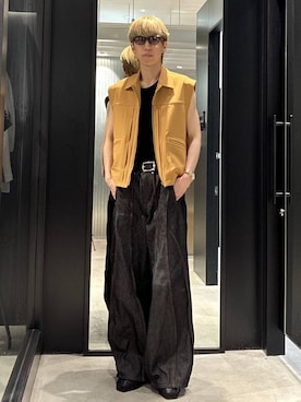 「HARE（ハレ）のハギキリカエデニムパンツ(HARE)（デニムパンツ、ブラック系）」を使った、てんまさん（メンズ・178cm）の夏コーディネート