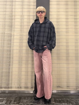 「アイテム（パーカー）」を使った、てんまさん（メンズ・181cm）の春コーディネート