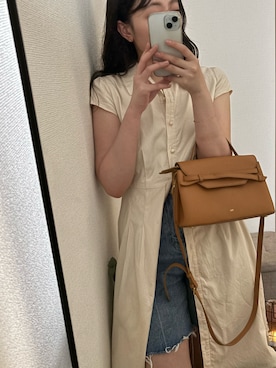 「アイテム（シャツワンピース）」を使った、’𝒔さん（レディース・159cm）の夏コーディネート