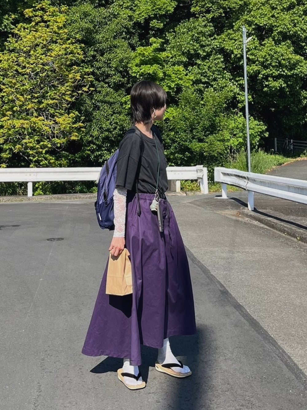 「レース、下駄」｜「goyemonのアイテム（シューズ、その他）」を使った、namuamidabutsuさん（骨格ウェーブ・レディース・163cm）の夏コーディネートの1枚目の写真
