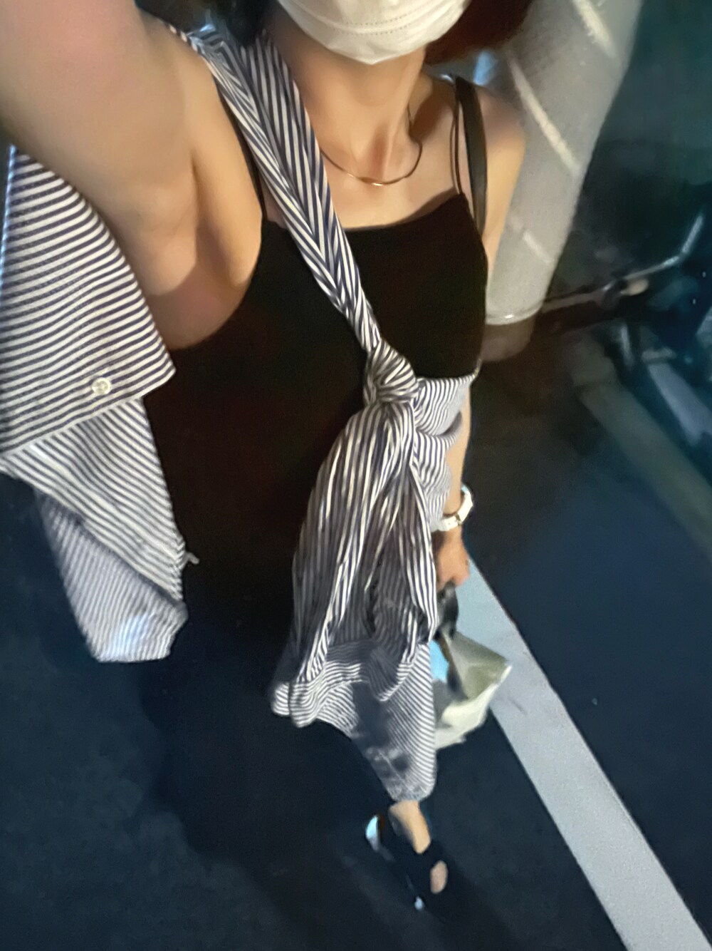 「シンプルコーデ」｜「POLO RALPH LAURENのアイテム（シャツ/ブラウス、ブルー系）」を使った、namuamidabutsuさん（レディース・163cm）の夏コーディネートの1枚目の写真