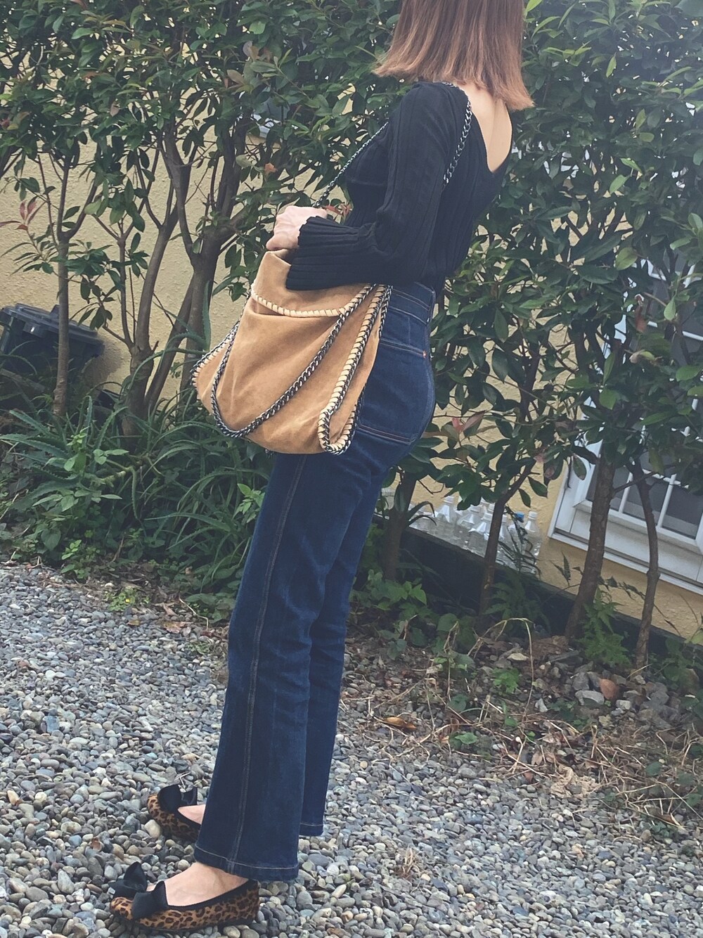 「秋冬コーデ、シンプル、パンツスタイル、おしゃれさんと繋がりたい、秋コーデ、オトナ女子、ootd」｜「ROSE BUDのアイテム（デニムパンツ、ブルー系）」を使った、cocoさん（レディース・163cm）の秋コーディネートの1枚目の写真