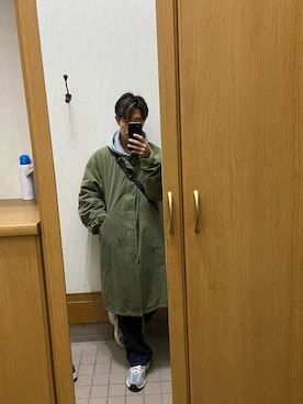 「WEGO（ウィゴー）のアイテム（モッズコート）」を使った、右投げ右打ちさん（メンズ・167cm）の冬コーディネート