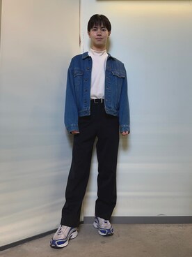 「UNIQLO（ユニクロ）のアイテム（Tシャツ/カットソー、ベージュ系）」を使った、とーゆさん（メンズ・170cm）の秋コーディネート