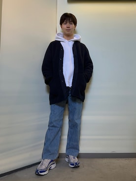 「UNIQLO（ユニクロ）のフリースノーカラーコート（その他アウター）」を使った、とーゆさん（メンズ・170cm）の秋コーディネート