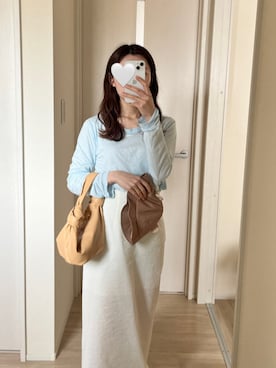 「BOTTEGA VENETA（ボッテガヴェネタ）のアイテム（バッグ）」を使った、りこさん（レディース・151cm）の春コーディネート