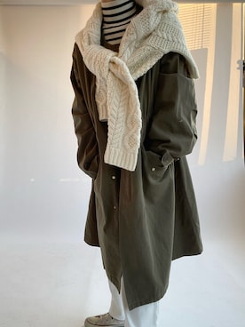 「Charles Chaton（シャルルシャトン）のアイテム（モッズコート）」を使った、kurumiさん（レディース・158cm）の秋コーディネート