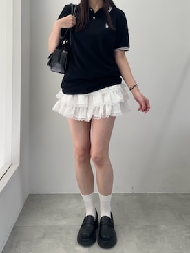 「アイテム（ポロシャツ）」を使った、Junoさん（レディース・162cm）の夏コーディネート
