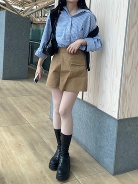 「チェック柄に恋してる」｜Junoさん（レディース・162cm）の春コーディネート