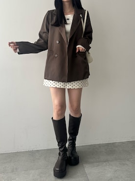 「アイテム（テーラードジャケット）」を使った、Junoさん（レディース・162cm）の夏コーディネート