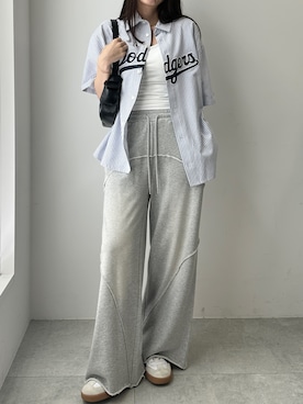 「アイテム（スウェットパンツ）」を使った、Junoさん（レディース・162cm）の夏コーディネート