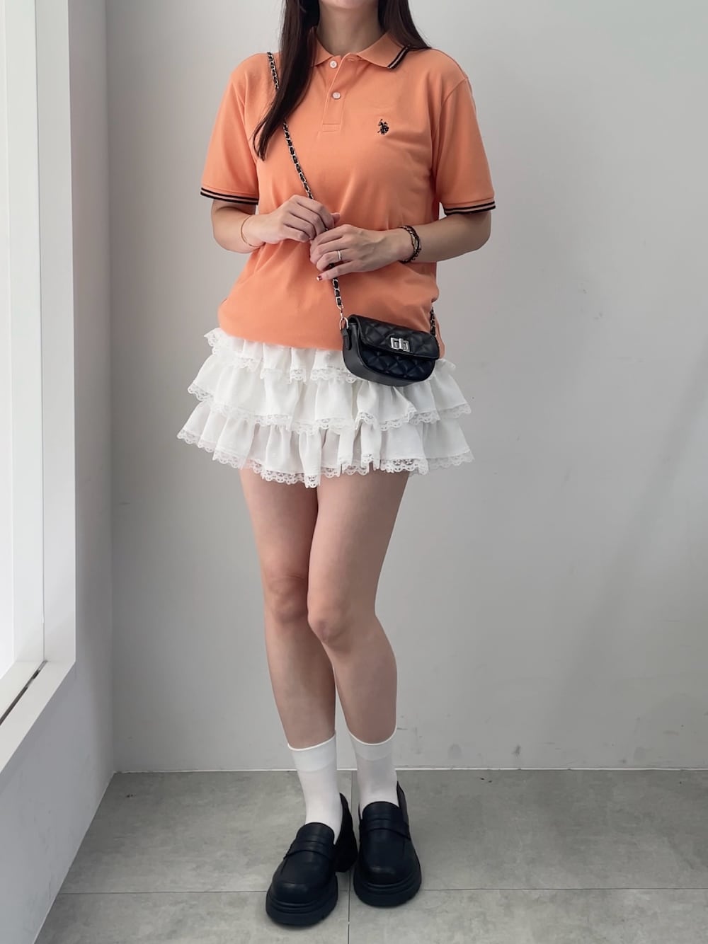 ウィメンズ フリル ポロシャツ　スカート レディースゴルフウエア ポロシャツ(カットソー・Tシャツ