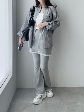 「WC（ダブル シー）のアイテム（パンツ）」を使った、Junoさん（レディース・162cm）の春コーディネート