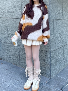 「マーブル柄」｜Junoさん（レディース・162cm）の秋コーディネート