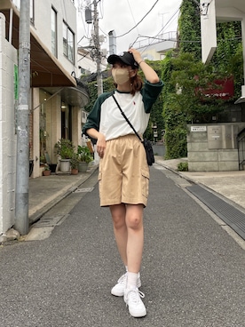 「アイテム（チノパンツ）」を使った、Junoさん（レディース・162cm）の夏コーディネート