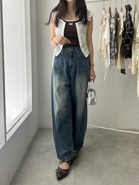「アイテム（キャミソール）」を使った、Junoさん（レディース・162cm）の夏コーディネート
