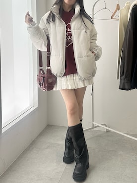「アイテム（ダウンジャケット/コート）」を使った、Junoさん（レディース・162cm）の夏コーディネート