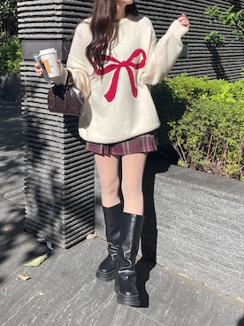 「WC（ダブル シー）のアイテム（スカート）」を使った、Junoさん（レディース・162cm）の秋コーディネート