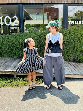 「アイテム（キャップ）」を使った、morimari0609さん（レディース・155cm・40代）の夏コーディネート