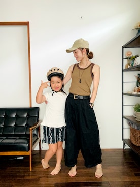 「アイテム（キャップ）」を使った、morimari0609さん（レディース・155cm・40代）の夏コーディネート
