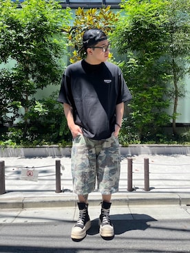 「WHITELAND（ホワイトランド）のアイテム（パンツ）」を使った、星川徹聖さん（メンズ・176cm）の夏コーディネート