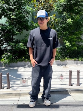 「A4A（エーフォーエー）のアイテム」を使った、星川徹聖さん（メンズ・176cm）の夏コーディネート