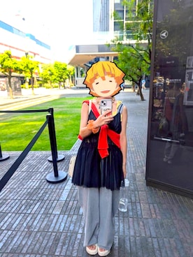「アイテム（オールインワン・サロペット）」を使った、YUさん（レディース・153cm）の夏コーディネート