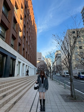 「アイテム（その他アウター）」を使った、sa9rqさん（レディース・171cm）の冬コーディネート