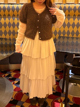 「archives（アルシーヴ）のアイテム（スカート）」を使った、riliさん（レディース・154cm）の秋コーディネート