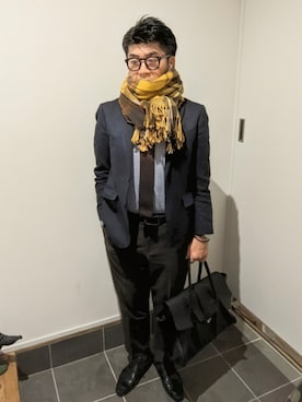 「LEPSIM（レプシィム）のアイテム（ストール/ショール、その他）」を使った、☆ｔａｋｕ☆さん（メンズ・172cm）の春コーディネート
