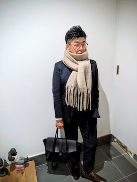 「THE SUIT COMPANY（ザ・スーツカンパニー）のアイテム（スーツセット、ブルー系）」を使った、☆ｔａｋｕ☆さん（メンズ・172cm）の春コーディネート