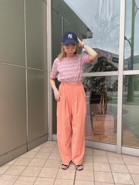 「SLOBE IENA（スローブイエナ）のアイテム（サンダル）」を使った、natsumiさん（レディース・157cm）の夏コーディネート
