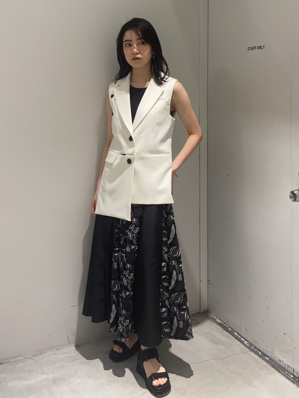 2023SS】UNITED TOKYO ブルックジャガードスカート 2 ブルー