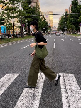 「半袖シャツ」｜「アイテム（PC・スマホグッズ/家電）」を使った、しんばさん（メンズ・171cm）の夏コーディネート