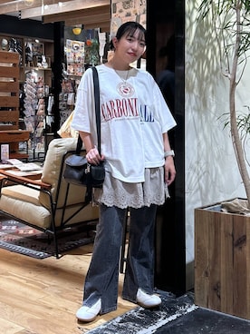 「アイテム（デジタル腕時計）」を使った、h0peeekoさん（レディース・151cm）の夏コーディネート