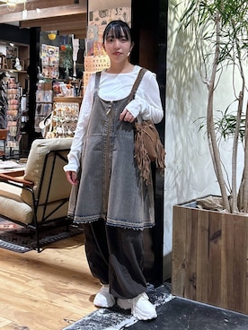 「niko and...（ニコアンド）のボリュームソールスニーカー（スニーカー）」を使った、h0peeekoさん（レディース・151cm）の夏コーディネート