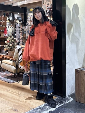 「アイテム（モカシン/デッキシューズ）」を使った、h0peeekoさん（レディース・151cm）の秋コーディネート