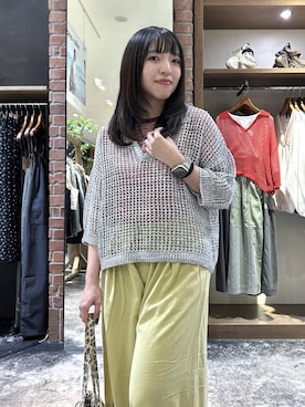 「niko and...（ニコアンド）のCOLORマイスターTシャツ（Tシャツ/カットソー、オレンジ系）」を使った、h0peeekoさん（レディース・152cm）の春コーディネート